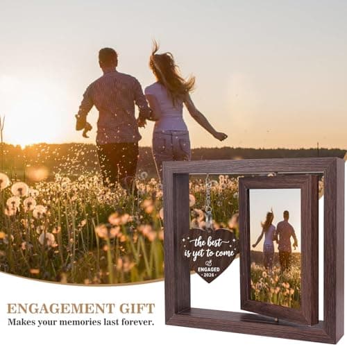 Boiveco Engagement Gifts for Couples Newly Engaged Gift for Him Her, Just Married Couple Engagement Bride to be Fiance Gift for Women Picture Frame 4x6 - Thumbnail 3