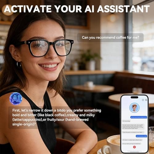 2026 AI Smart Glasses, Bluetooth Glasses for Men Women, Open-Ear Music & Calls, Touch Control, Voice Assistant, Real-Time Translation, 35g Lightweight for Business Meetings, Travel & Daily Use - Thumbnail 4