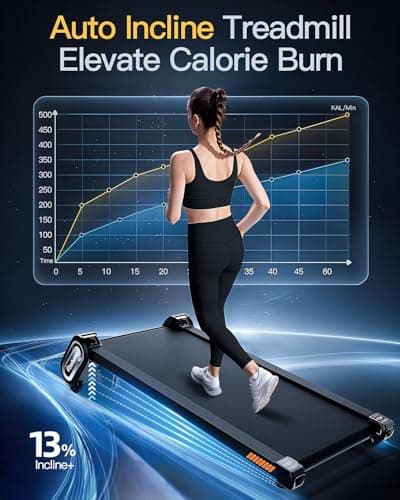 FINEHORSE Walking Pad Treadmill with Auto Incline, 6 in 1 Under Desk Treadmill, 6-Level Incline Treadmills, 2.5HP Portable Treadmills for Home with 330LBS Capacity, LED Display, Remote Control - Thumbnail 4