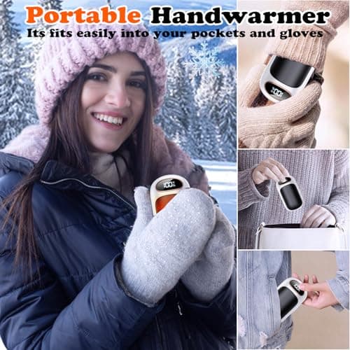 Taiofan Rechargeable Hand Warmer 2 Pack, LED Display & 4 Levels, Ultrathin Electric Hand Warmers Portable USB Pocket Heater Fits Gloves for Hunting Essentials, Camping, Raynauds, Gifts for Christmas - Thumbnail 6