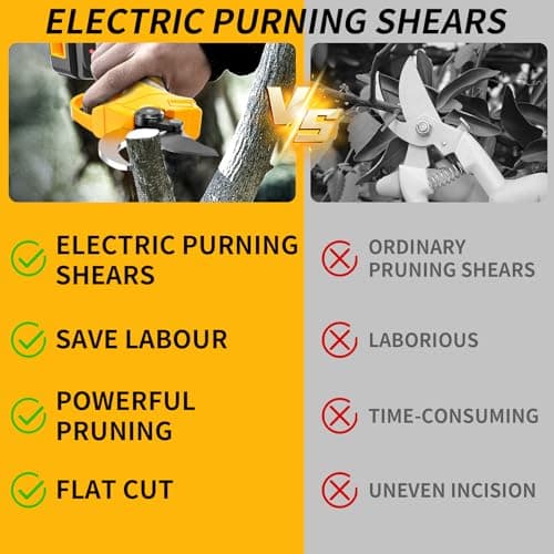 Electric Pruning Shears, Cordless Electric Pruning,1.96"(50mm) Cutting Diameter Cordless Pruner for Gardening Tree Pruning - Thumbnail 6