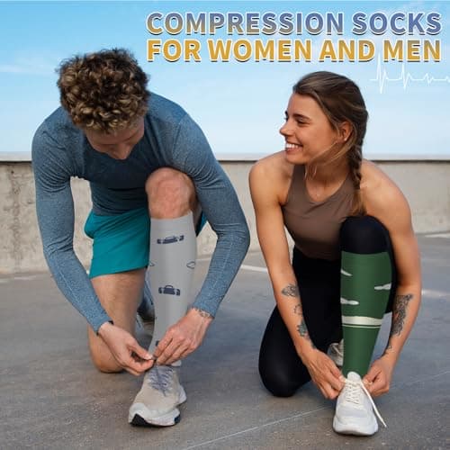 Sooverki Graduated Copper Compression Socks for Men & Women 8 Pairs 15-20mmHg - Best for Flying Travelling Long Flight - Thumbnail 3