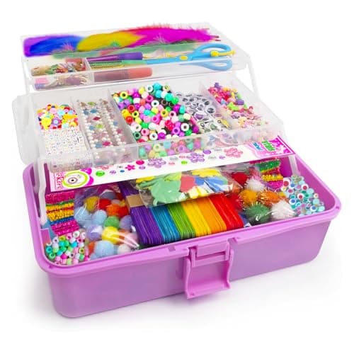 Itopstar 3000 Kids Arts and Crafts Supplies for Kids Crafting Supply in 3 Layered Plastic Art Box All in One Ages 8 9 10 11 & 12 Year Old Girls & Boys Crafting Supply Set - Image 1