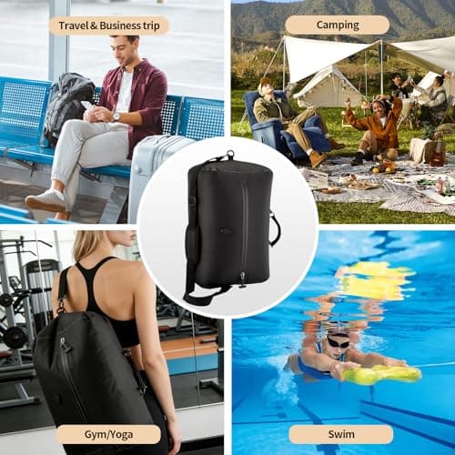 Hdenmist Vacuum Bags for Travel with Wireless Pump, 38L Reusable Vacuum Compression Bags with IP67 Waterproof Zipper 70D Nylon Vacuum Seal Packing Cubes Space Saver Bags for Carry On Backpack - Thumbnail 3