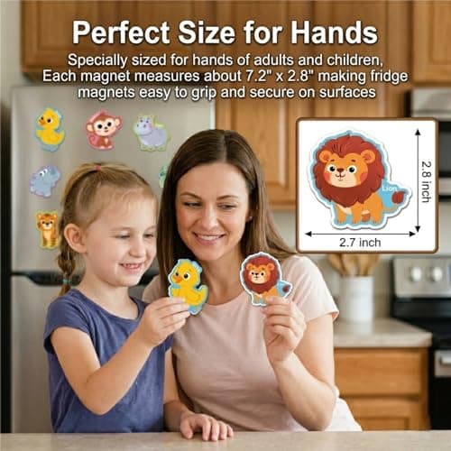 Fridge Magnets,43Pcs Farm Animals Cute Magnets for Refrigerator Whiteboard,Full Back Magnet Animal Magnets Gifts for Girls and Boys - Thumbnail 2