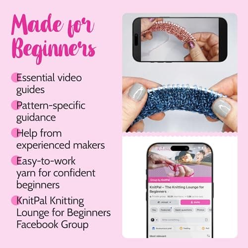 KnitPal Everyday Joy Knitting Kit – Make 4 Reusable Dishcloths for Confident Beginners – Cotton to The Core Yarn (#3 DK), Needles, Patterns & Video Tutorials (Jean Blue + Sky Blue) - Thumbnail 5