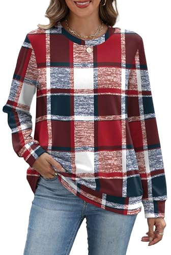 RUMIA Crewneck Fall Sweatshirts for Women Trendy- Women's Plain Long Sleeve Pullover Tops with Pockets Fashion - Thumbnail 4