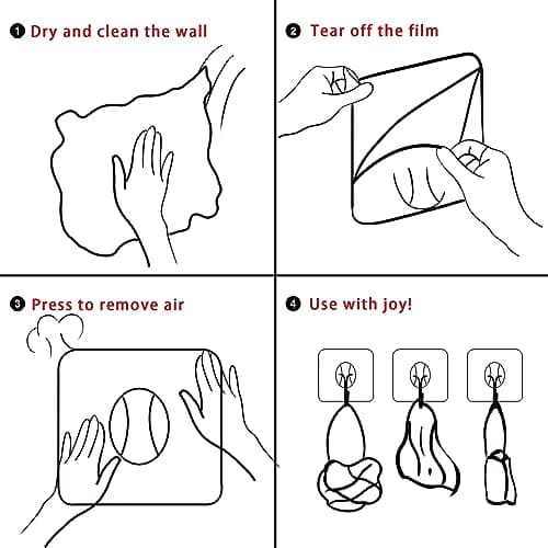 Latoxcaa Heavy Duty Adhesive Wall Hooks - Strong & Transparent, Hold up to 22lb, Waterproof & Reusable, Ideal for Kitchen, Bathroom, and Office (10 Pack) - Thumbnail 6