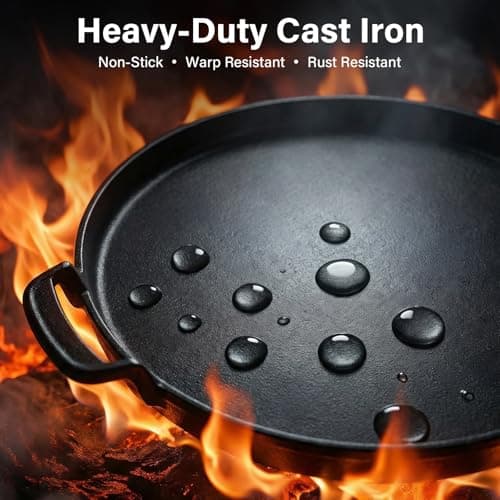 BLUES GRILL PARTS 7421 Cast Iron Griddle - 12" Gourmet BBQ System Insert, Fits Most Cooking Grates for Weber Charcoal/Gas/Pellet Grills (22" Kettle/Performer, SMOKEFIRE EX4/EX6, Genesis, Spirit &More) - Thumbnail 3
