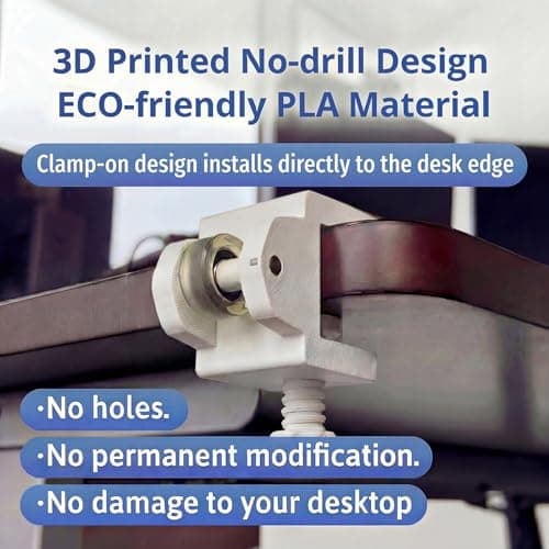 Onucha Standing Desk Anti Wobble Stabilizer Clamp 2 Pack, Helps Reduce Standing Desk Wobble, No-Drill Desktop Clamp with Rubber Roller for 1.2 to 2 Inch Desk Tops (Fits 1.2"–2.0") - Thumbnail 3