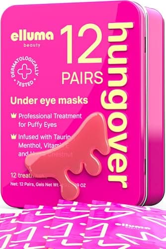 Elluma Beauty Under Eye Patches | Eye Mask for Puffy Eyes & Dark Circles, Hydrogel Eye Gel Pads with Menthol & Taurine, 12 Pairs - Image 1