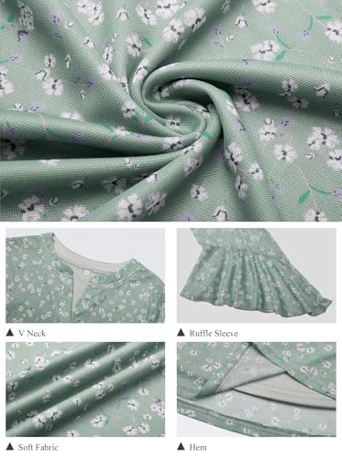 GKBK Womens 3/4 Sleeve Tops Dressy Casual Business Work Blouses Office Shirts Lightweight Slimming Formal Pretty Polyester 2025 Spring Summer Cocktail Party Green XXL - Thumbnail 4