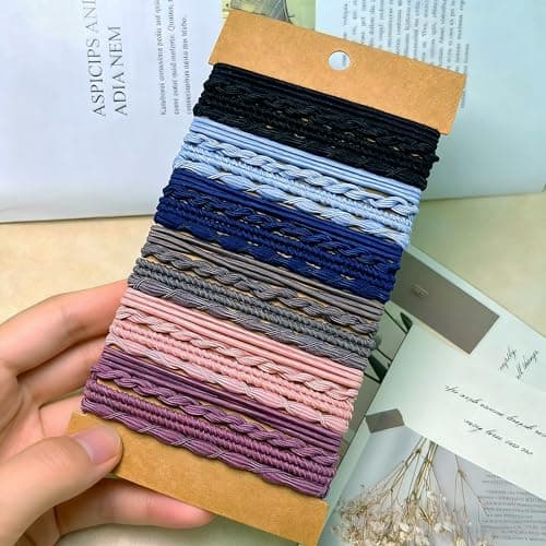 GEMGIMY Hair Ties Elastics for Thick & Thin Hair, No Damage Boho Hair Rubber Bands, Braided Ponytail Holders No Pull, Cute Hair tie for Women Girls| 24 pcs Colorful Hair Accessories - Thumbnail 2