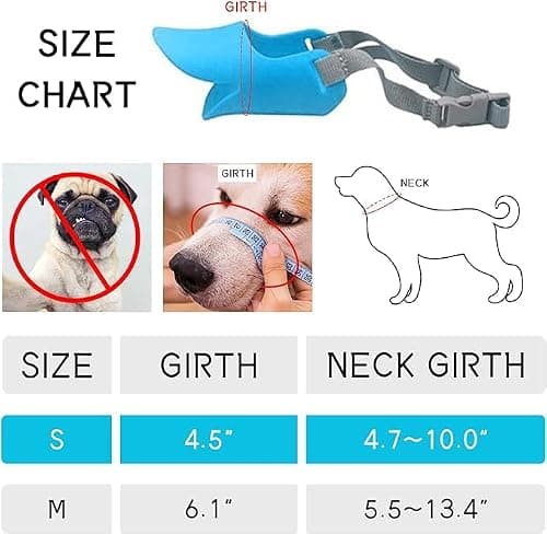 Anti Bite Duck Mouth Shape Dog Mouth Covers Anti-Called Muzzle Masks Pet Mouth Set Bite-Proof Silicone Material (Pink, S) - Thumbnail 6