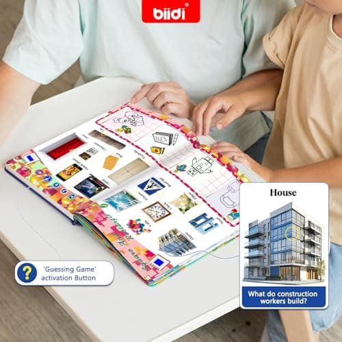 biidi Interactive Talking Activity Book,English Word Sound Book for Kid Age 3+ Year Old,Sensory Autism Toy,Educational Learning Travel Toys for Boys Girls Gift,with Drawing Zone,4 Color Pens,600+Sound - Thumbnail 5