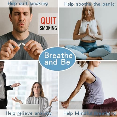 Fidget Necklace with Spinning Calm, Breathe, Relax Charms - Sensory Anxiety Relief & Deep Breathing Aid Stainless Steel Necklaces for Women Men (Steel) - Thumbnail 6