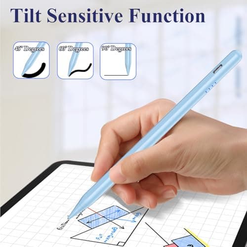 Kenkor Stylus Pen for iPad 9&10&11th(A16) Generation 2018-2025 with Palm Rejection, Tilt, Digital Pencil for Apple iPad 6/7/8/9/10/11th(A16), Pro 11"/12.9"/13”/M4, Air 3/4/5th/M2/M3, Mini 5/6th - Blue - Thumbnail 5