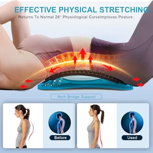 MINOLL Back Stretcher for Lower Back Pain Relief, Multiple Level Adjustable Arch Lumbar Back Cracker Board, Back Cracking Device, Back Massager for Scoliosis, Spine Decompression Support - Thumbnail 6