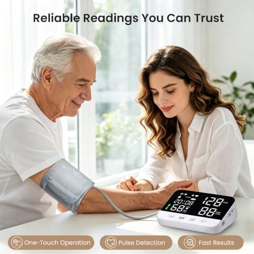 Blood Pressure Monitors for Home Use, USB Rechargeable Talking BP Machine with 6.14" LED Display, Dual User Memory & Two Comfort-Fit Cuffs - Thumbnail 3
