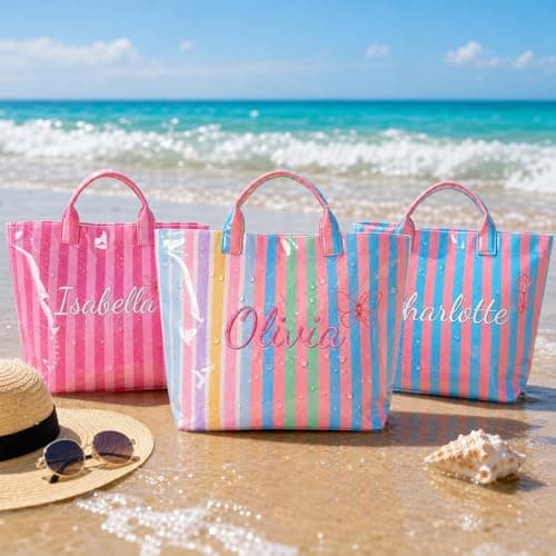 KEQHAULI Custom Embroidered Waterproof Tote Bag for Women, Personalized Gift for Commuting Travel Beach & Teacher, Bridesmaid Proposal Bachelorette Birthday Christmas Valentine - Thumbnail 3