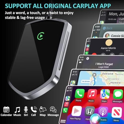 symtype Wireless Carplay Adapter for iPhone: Stable Fast Connection for Apple Carplay Wireless Adapter Wireless Apple Carplay Adapter Apple Car Play Wireless Adapter | Fits Cars from 2015, iOS 10+ - Thumbnail 2