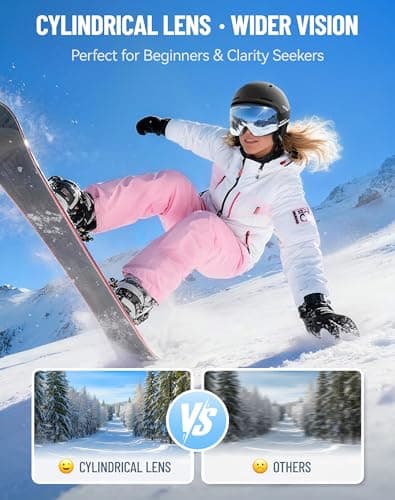 Innerking Ski Goggles Men Women- OTG Snow Snowboard Skiing Goggles HD28 Anti Fog Snow Sports Goggles- 100% UV400 Protection Snowboarding Goggles - Thumbnail 5