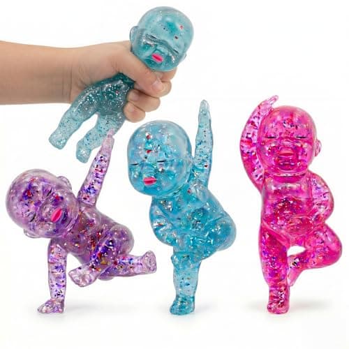 Big Baby Squishy, Glitter 3Pack Slow Rising Stress Relief, Fidget Stress Anxiety Relief for Adult
