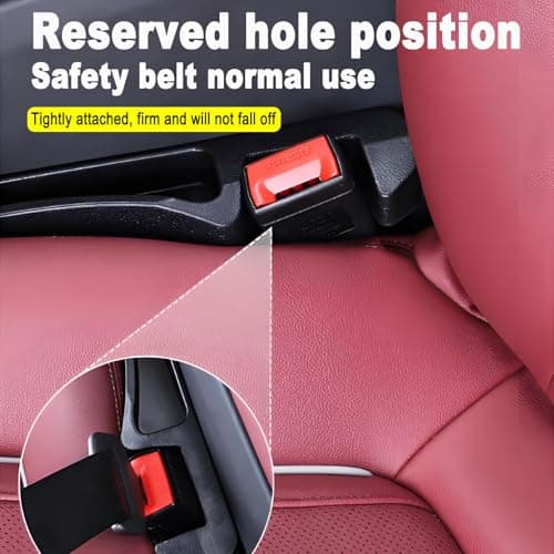 2 Pack Upgrade TPU Universal Dual Car Seat Gap Filler with Hooks, 4 in 1 Black Car Gap Plug Seat Fillers with Hook Odorless for Cars SUV, Console Side Gap Storage Organizer with Charge Cable Hole - Thumbnail 6