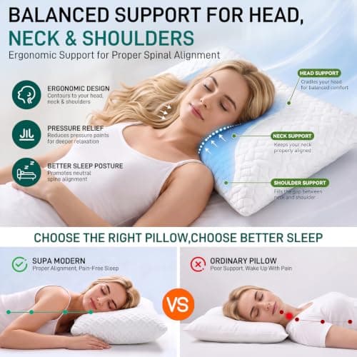 CLD COLLECTIONS Bed Pillows Cross Cut Memory Foam for Sleeping,Queen Size Bedding Pillow(White), Washable Supportive Pillow for Sleeping, Adjustable Density for Back, Stomach and Side Sleeper - Thumbnail 6