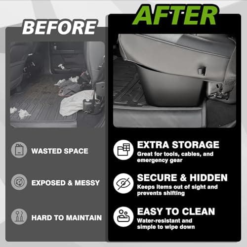 VaultsOnWheels Under Seat Storage Box Fit for Ford F150 2015-2026 SuperCrew/Crew Cab & F250 F350 F450 2017-2026 SuperDuty Accessories, Console Organizer Truck Tool Box Detachable Underseat Organizer - Thumbnail 6