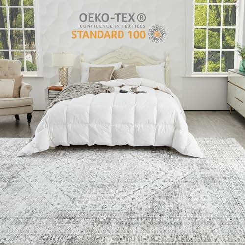 Auemtyn 8x10 Washable Area Rug for Living Room, Washable Rug with Non Slip Backing, Low Pile Carpet for Bedroom, Dinning Room (Light Grey, 8'x10') - Thumbnail 4