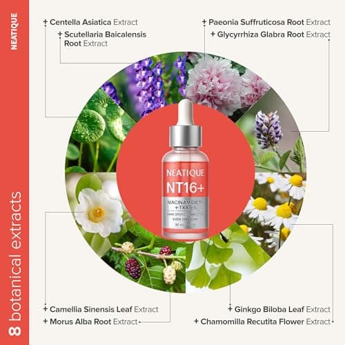 Niacinamide 11% + Tranexamic Acid 5% Serum, 110,000ppm Niacinamide, 50,000ppm TXA – Neatique NT16+ Face Serum for Dark Spots, Uneven Tone & Smooth-Looking Skin, 30mL / 1 fl oz - Thumbnail 4