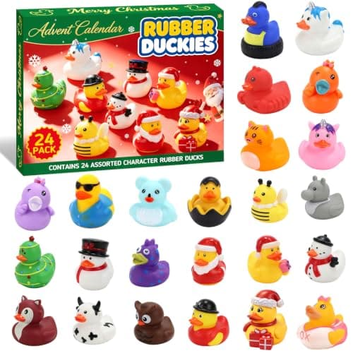 Advent Calendar 2026 Christmas Duck, 24 pcs Rubber Ducks 24 Days of Christmas Countdown Calendar, Surprise Christmas Gift for Kids Toddlers - Image 1