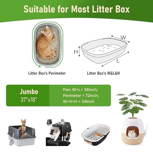 ZOMISIA Cat Litter Box Liners Large - 20 Count 37" x 18" Jumbo Litter Bags with Drawstring, Extra Thick Kitty Litter Pan Liners Tear Resistant Heavy Duty, Easy Clean up for Litter Tray, Unscented - Thumbnail 5