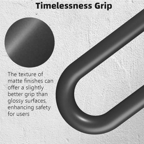 Hand Rails for Outdoor Steps Stair Railing Indoor Rail Metal Heavy Duty Non-Slip 1-3 Step Wall Mount Grab Bars U-Shape Safety Handle Garage Porch Courtyard Doorways (2 Pack 16") - Thumbnail 4