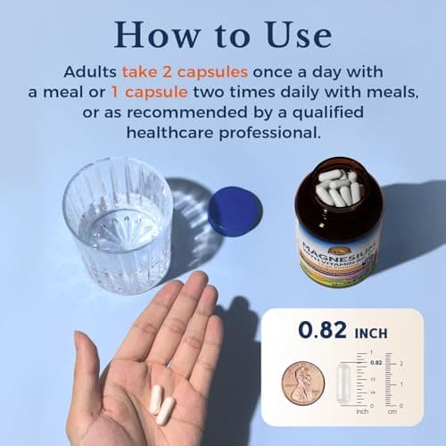 Vitalitown Magnesium with Vitamin B6, D3, Magnesium Citrate, 100% Daily Value, Buffered, Gentle on Stomach, Sleep, Bone, Energy, Non-GMO, 120ct - Thumbnail 6