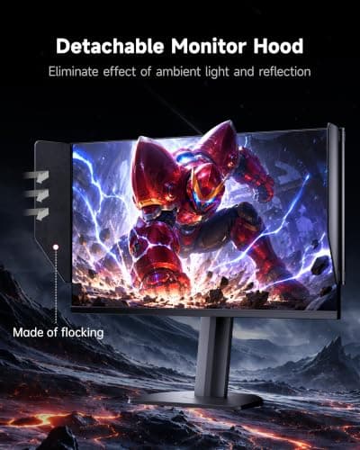 KTC 25M2 Pro 400Hz Gaming Monitor, 24.5 Inch 360Hz Gaming Monitor 1080P, Fast IPS, 1ms GTG, DAC, Adaptive Sync, Vertical Monitors w/Shielding Hood, HDMI DP, Tilt/Swivel/Pivot/Height Adjustment, VESA - Thumbnail 5