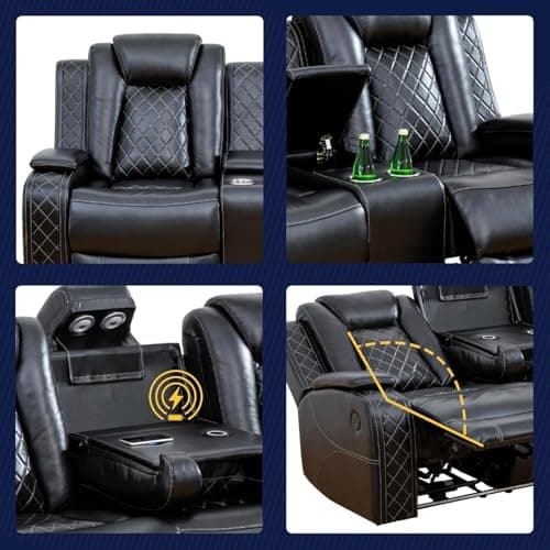 Max Power Recliner Living Room Set with LED for Living Room, Dormitory, Guest House, Playroom, Airbnb,Apartment - Thumbnail 3