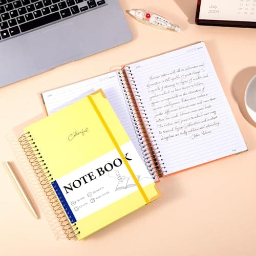 Yoment B5 Spiral Notebook, Hardcover, College Ruled, 200 Pages, 100 GSM - Thumbnail 5