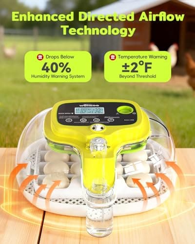 Incubators for Hatching Eggs, 2026 Upgraded 16 Eggs Incubator with Automatic Turner, Digital Temperature Control & Humidity Display and Led Candler, Poultry Hatcher for Chicken, Duck, Quail, Birds - Thumbnail 3