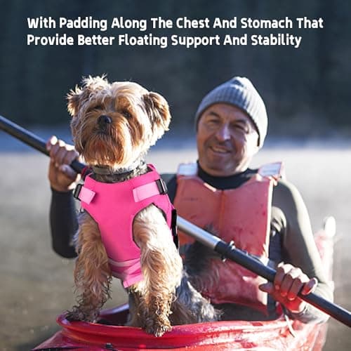 Dogcheer Dog Life Jacket with Double Rescue Handle, Reflective Dog Life Vest for Swimming Boating, Adjustable Pet Swim Vest Dog Flotation Device DFD for Small Medium Large Dogs - Pink XL - Thumbnail 4