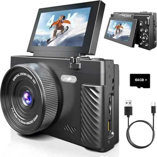 4K Digital Camera for Photography, Autofocus Vlogging Camera for YouTube with WiFi, Point and Shoot Camera for Beginners Teens and Travel (Standard Style)