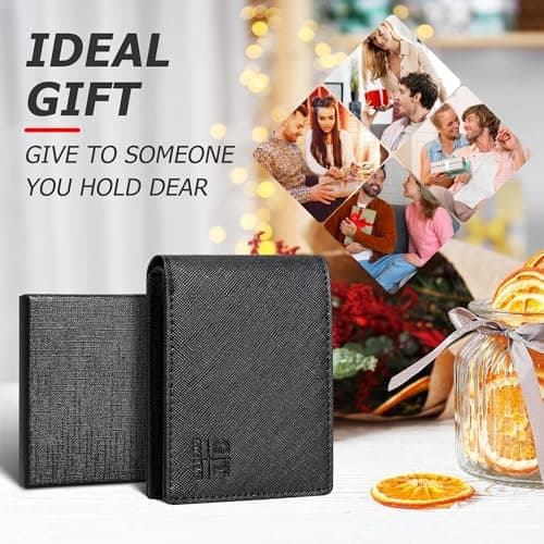 Gostwo Mens Wallet RFID Blocking Slim Minimalist Bifold Wallet with ID Window & Business Card Holder, Thin Front Pocket Design, Stylish Wallet for Men, Teen, Boyfriend, Husband - Thumbnail 5