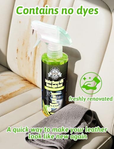 Kingvo Interior Car Cleaner, Car Seat Cleaner Cleaning Kit Carpet Shiny Stuff Deep Cleans Rubber Floor Mat Truck,Green Apple Scent - Thumbnail 2