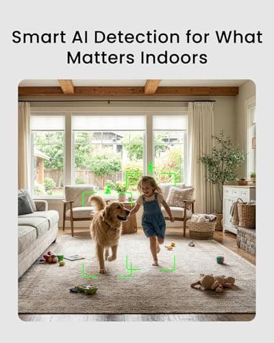 youkey Magnetic Indoor Security Camera Wireless, 2K Battery Powered Camera, No Subscription, Built-in 8GB Storage, Wire-Free for Renters, Compatible with Alexa & Google, Pet/Baby Monitor(S320) - Thumbnail 3
