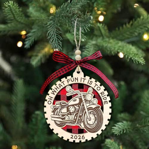 Motorcycle Christmas Ornament 2026, Wooden Motorcycle Ornaments for Christmas Tree Decor, Cool Ornaments for Men, Unique Ornament - Motocross Gifts for Men - Thumbnail 6
