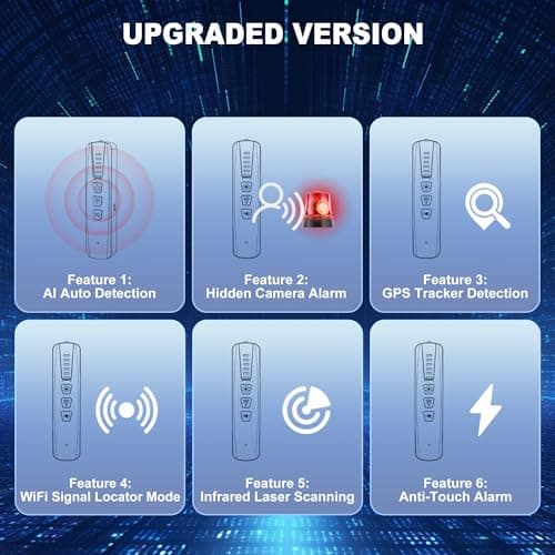 ZHENHAN Hidden Camera & Bug Detector – Portable Anti-Spy Device for GPS Trackers, Wireless Bugs | Travel, Home, Office Security (Black) - Thumbnail 6