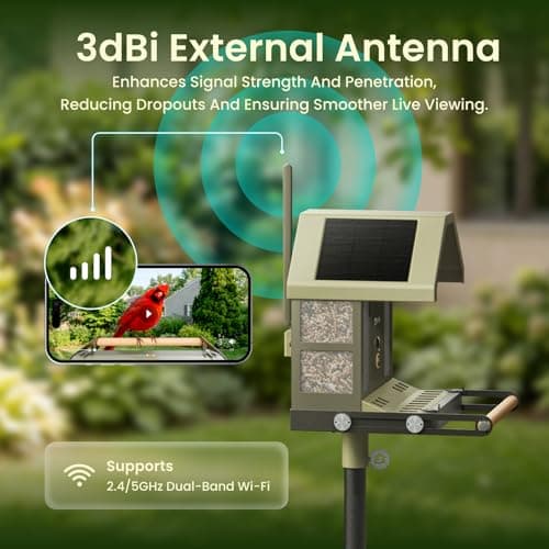 Birdfy Smart Bird Feeder with Camera, 4K UHD Video, Dual-Band 2.4/5GHz Wi-Fi, Solar Powered, AI Identification Lifetime Free, Bird Watching Gift for Bird Lovers - Thumbnail 5