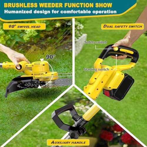 YEXLXLN Weed Wacker Cordless for Dewalt 20V MAX Battery, 4-in-1 Electric Weed Wacker, Weed Eater with 5 Types of Blades, for Lawn, Yard and Bush Trimming (No Battery) - Thumbnail 5