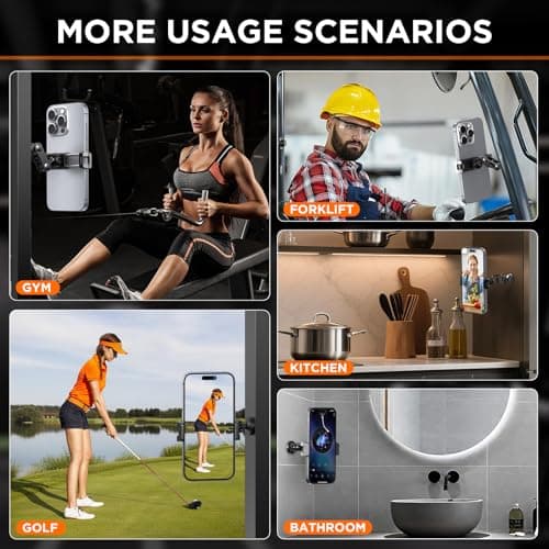 Wooerdacks Magnetic Phone Holder |Gym Cart Series |360° Magnetic Phone Mount |Rotating Fitness Mount |Universal Metal Surface Compatibility|Accommodates 3.1"-4" Phones (Long-EU) - Thumbnail 5